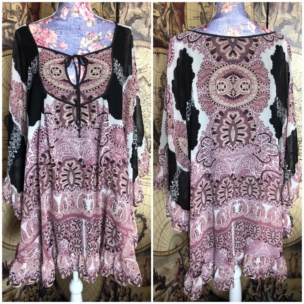 Free people Marla dream batwing cape dress.